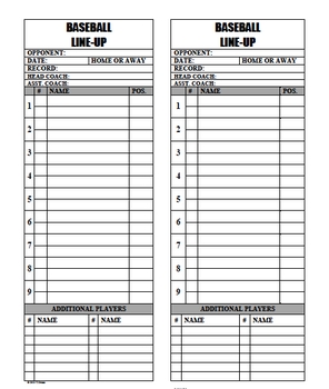 Free Softball Lineup Template - PDF.