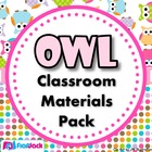 Owl Themed Classroom Materials Pack