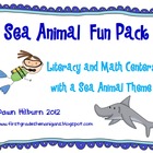 Sea Animal Fun Pack Literacy and Math Centers