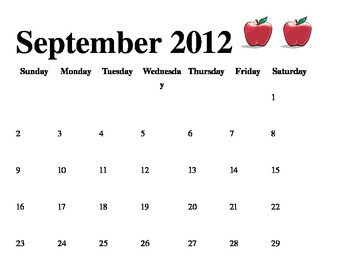 Monthly Calendar 2013 on 2012 2013 Monthly Calendars   Brielle Anfinson   Teacherspayteachers