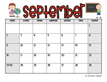 2013 Monthly Calendar Word on 2012 2013 Monthly School Calendar   Christine Statzel