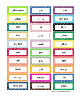 24 Color Words Avery 8160 Labels 2.6 inch x 1 inch - First Class ...