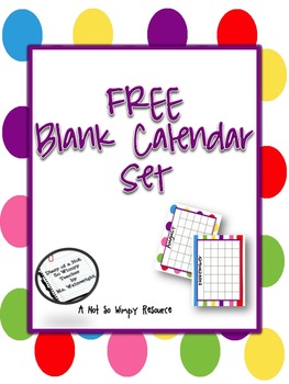 Free Calendar Blank on Back To School Free Blank Calendar Set 4 0 A Cute Calendar Set That