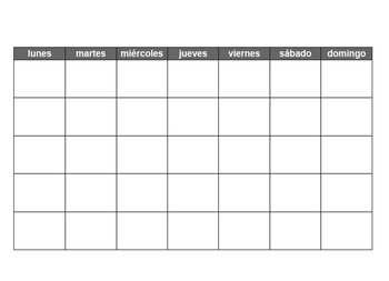 Free Blank Calendar Templates on Blank Spanish Calendar