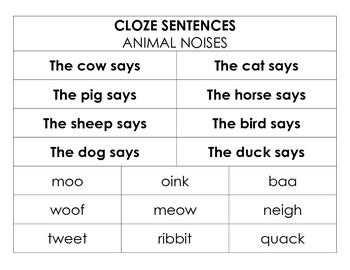 cloze sentences