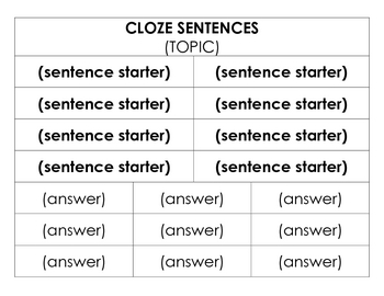 cloze sentences