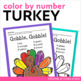 Color by Number Thanksgiving Turkey