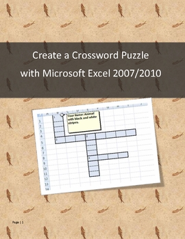  Crossword Puzzles on Create A Crossword Puzzle With Microsoft Excel 2007 Or 2010