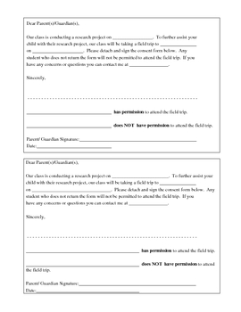 field trip permission form template
