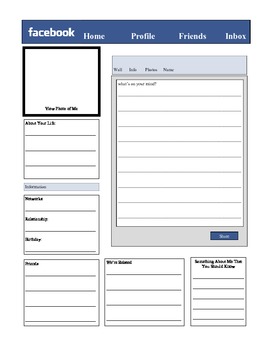 Facebook Profile Worksheet