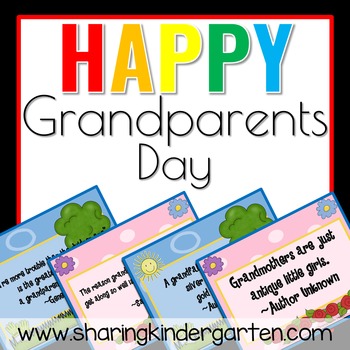 Craft Ideas Grandparents  on Happy Grandparents Day   Sharing Kindergarten   Teacherspayteachers