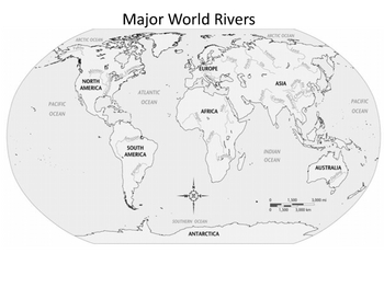 World  Outline on Major World Rivers Outline Map   Historyhound   Teacherspayteachers