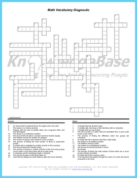 Math Crossword Puzzles on Talk To Me  6th 8th Grade Math Edition    Teach The Language Of Math