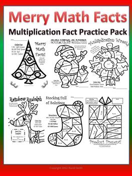 Multiplication Coloring on Merry Multiplication Facts Color By Number Pack Fun