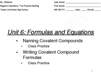 Binary Covalent Compounds