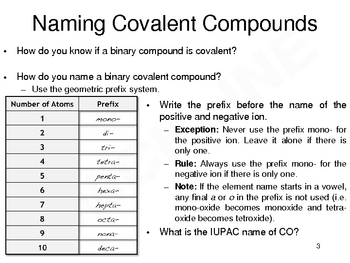 Binary Covalent Compounds