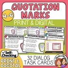 Quotation Marks Task Cards: 32 Multiple Choice Cards for C