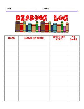 home reading log templates