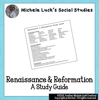 worksheet on the renaissance