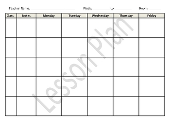 domains blank lesson plan template for preschool
