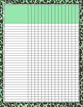 Blank Grade Sheet